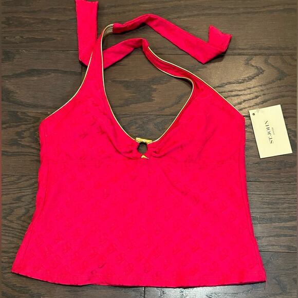 St. John Other - ST. JOHN Swim Monogrammed Hot Pink Halter Tankini Top Size 10 NWT